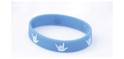 White Print On Coloured Silicone Wrist Band