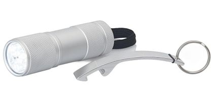 LED Torch and Bottle Opener Keyring Set