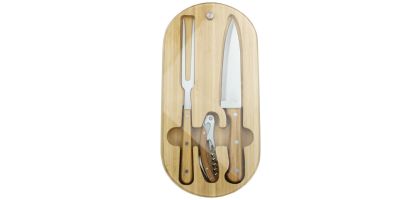 Trekk Oval Bamboo Glass Knife Set