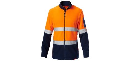 Mens Hi Vis 2Tone Brushed Fleece Jacket With Tape