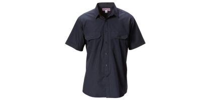 Mens Foundations Poly Cotton Permanent Press Short Sleeve Shirt
