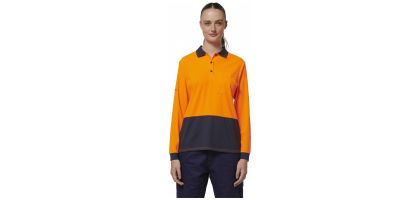 Womens Long Sleeve Hi Vis Polo