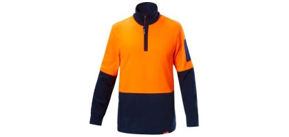Mens Hi Vis 2Tone 1/4 Zip Brushed Fleece Jumper
