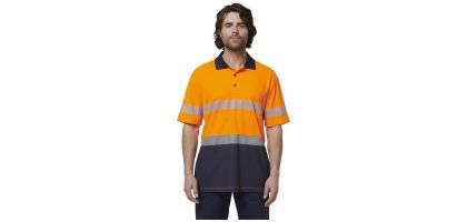 Mens Short Sleeve Hi Vis Taped Polo
