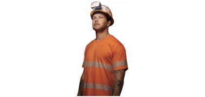 Mens Hi Vis Segmented Tape Cotton Tee Shirt