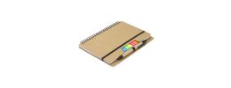 Kraft Notebook with Notes and Flags