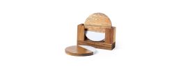 Wood/Marble Elegant Coaster Set