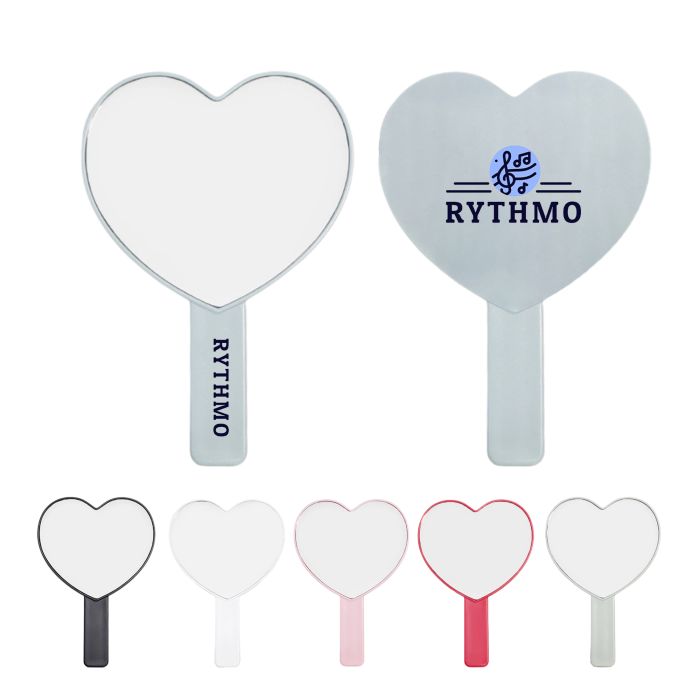 Heart-Shaped Handheld Mirror with Handle