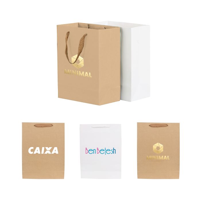Large Vertical Paper Bag with Fabric Flat Handle(300 x 400 x 110mm)