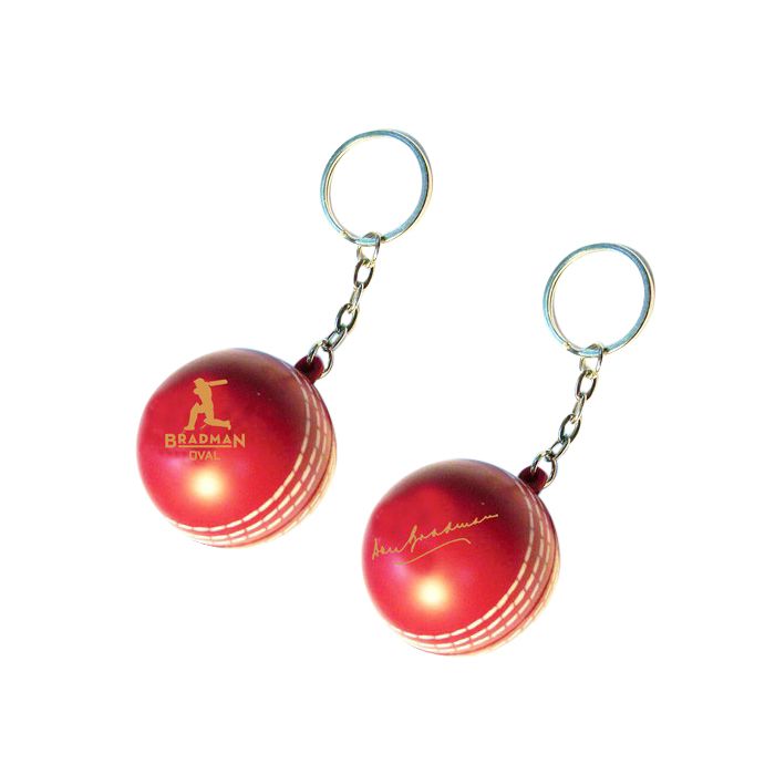 Keyring with Cricket Ball Stress Reliever