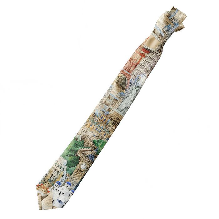 8cm Wide 100% Polyester Printed Tie
