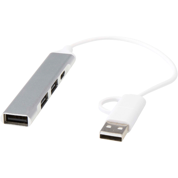 Alkaid 4-Port Recycled Aluminium USB-A & Type-C Hub w/ Dual Input