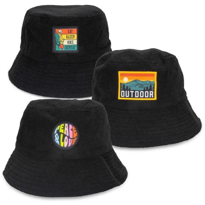 Terry Towelling Bucket Hat with Full Colour Patch