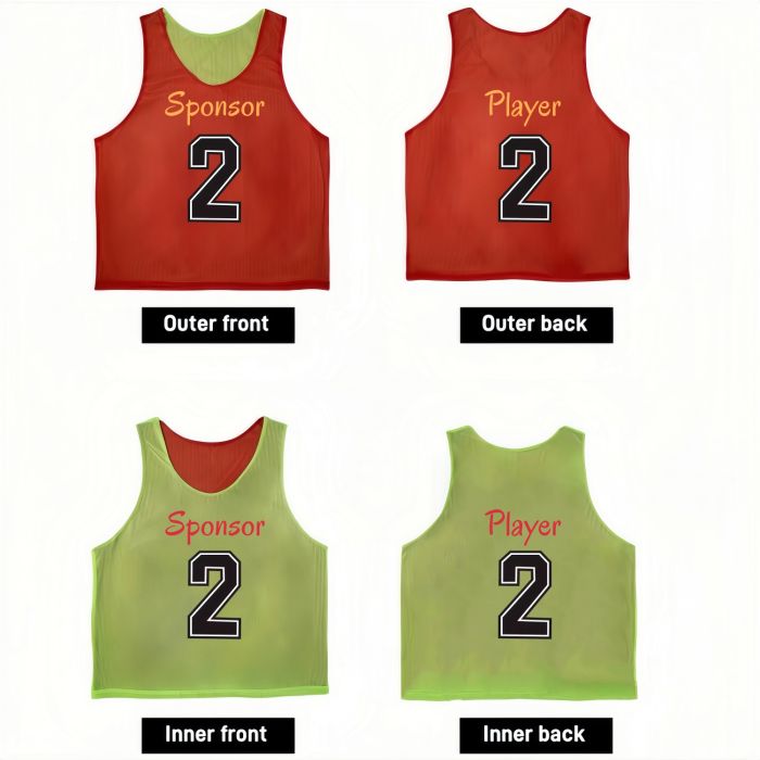 100% Polyester Mesh Sublimated Reversible Training Bib
