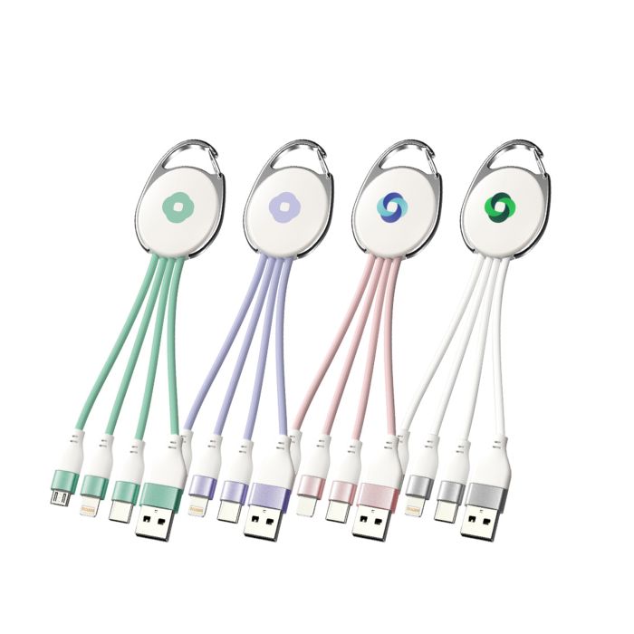 Macarons 3 in 1 Charging Cable with Keyring