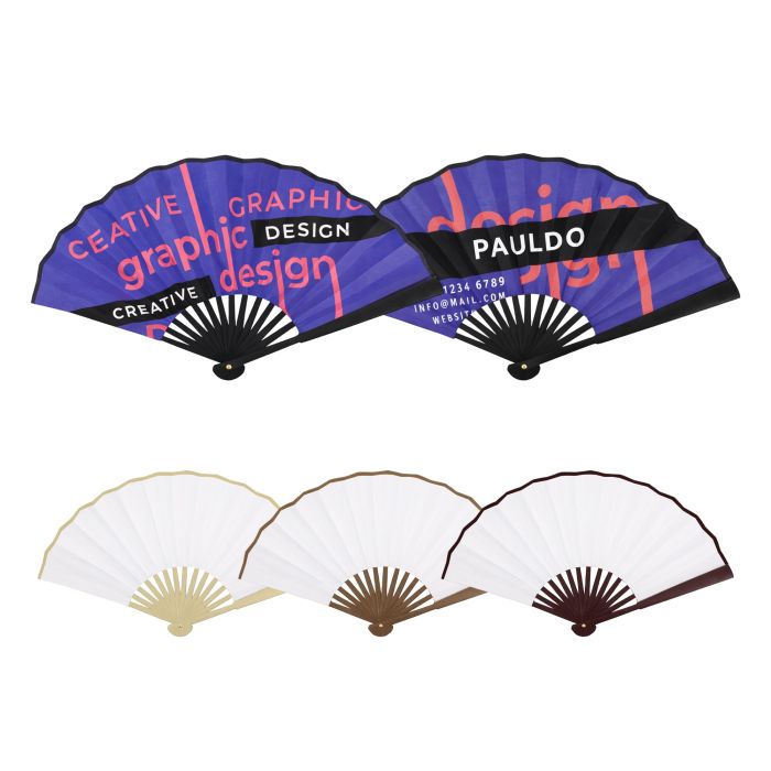 8inch Bamboo Fabric Hand Fan