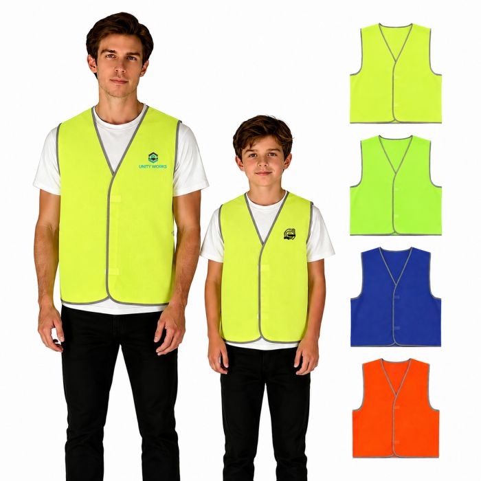 Hi-Vis Reflective Trim Velcro Placket Safety Vest