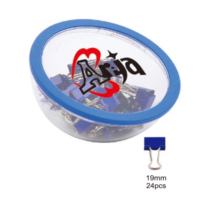 Dome Binder Clip Container - 24 x 19mm Clips