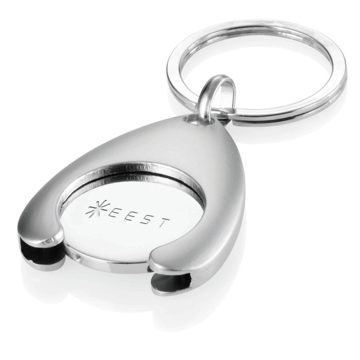 SANTOS Metal Keyring with Shopping Trolley Coin Holder
