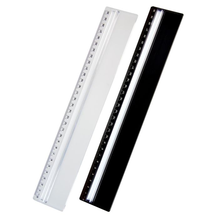 30cm Plastic Ruler with Magnifying Viewer