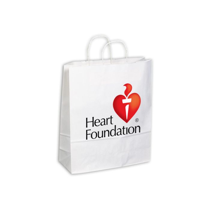 Kraft Paper Bag White Extra Large Includes Twisted Paper Handle