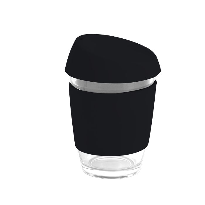 Moama Glass Coffee Cup - 350Ml With Silicon Lid And Band