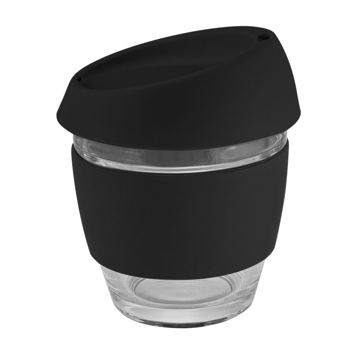 Moama Glass Coffee Cup - 240Ml With Silicon Lid And Band