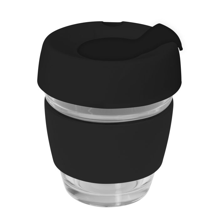 Genova Glass Coffee Cup - 240Ml With Silicon Lid And Band