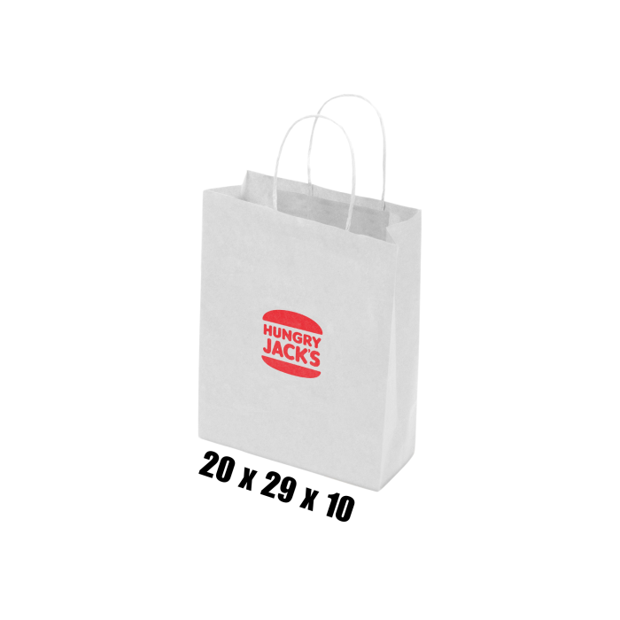 Kraft Paper Bag White Small Includes Twisted Paper Handle