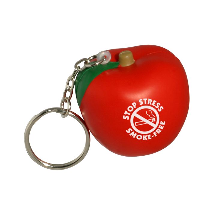Keyring with Apple Stress Reliever