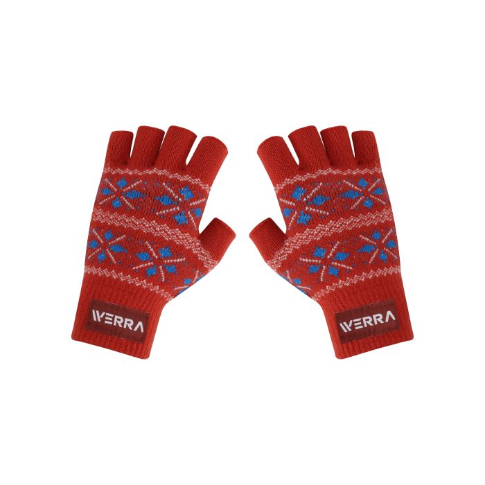 Kids Jacquard Fingerless Gloves