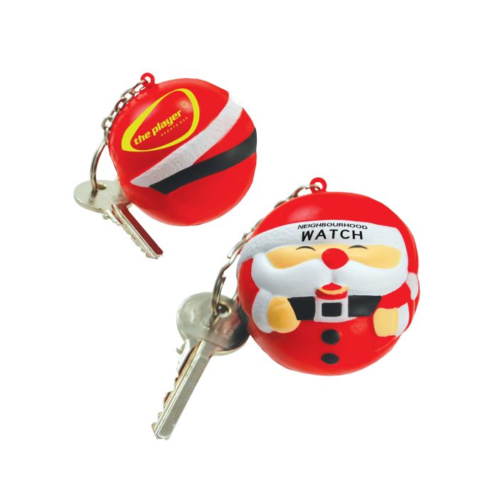 Keyring with Santa Stress Reliever