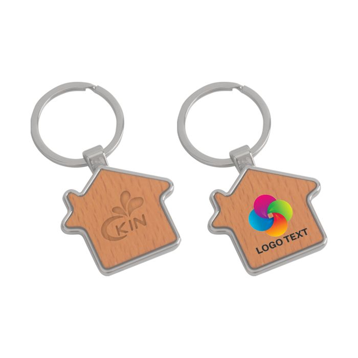 House Wooden Keyring