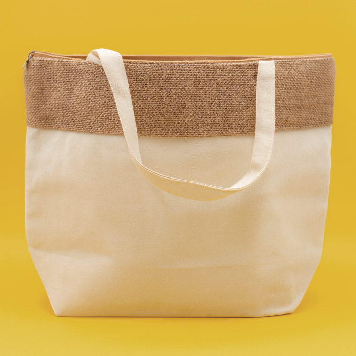The Brooke Jute and Cotton Cooler Bag