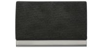 PU and stainless steel business card holder Matteo