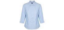Womens Oxford Weave 3/4 Sleeve Shirts