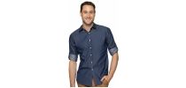 Denim Dobby Long Sleeve Shirts