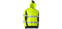 Taped Two Tone Hi Vis Contrast 4 Way Stretchy Hoodie - Yellow/Navy