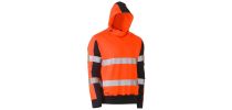 Taped Two Tone Hi Vis Contrast 4 Way Stretchy Hoodie - Orange/Navy