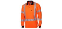 HiVis Segmented Tape X Back Polo - Long Sleeve