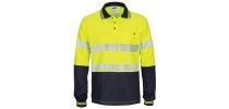 HIVIS Segment Taped Mircomesh Polo - Long Sleeve