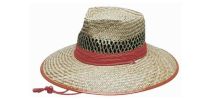 Natural Straw Hat Orange Trim