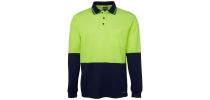 Hi Vis Long Sleeve Cotton Back Polo