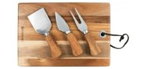 Rectangleangular Cheese/Serving Baord with 3 Cheese Knives