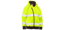 Women's Taped Hi Vis Fleece Zip Front Hoodie with Sherpa Lining - Yellow