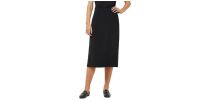 Crepe Stretch Midi Length A-Line Skirt