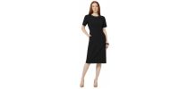 Wool Blend Twill Short Sleeve Dress