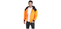 Mens' Contrast Hi Vis Fleece Zip Hoodie