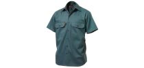 Mens Open Front Drill Shirt Short Sleeve
