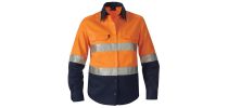 Womens Reflective Spliced Drill Shirt Long Sleeve